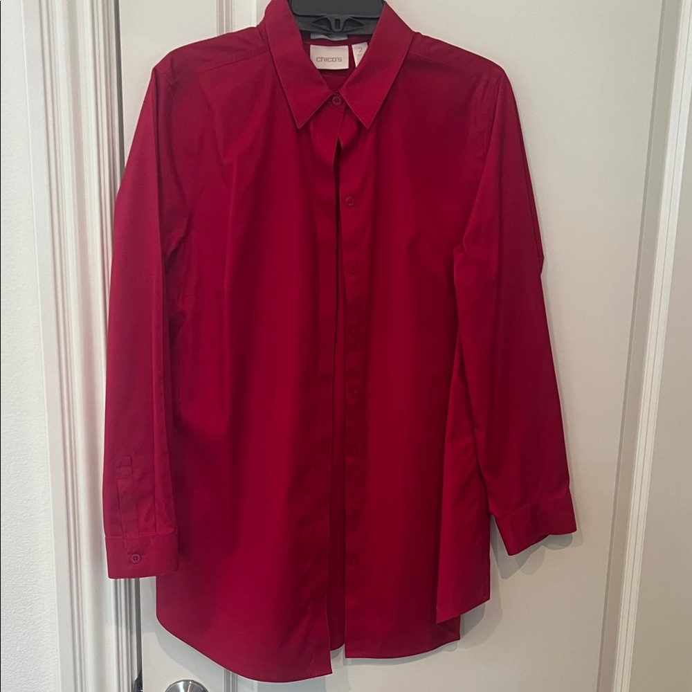 Chico's Red Button Down Shirt